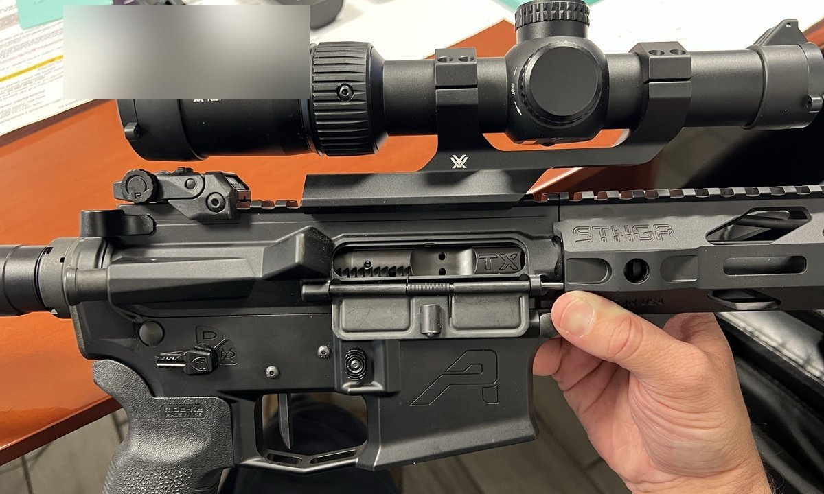 TXSwiss STN6R AR-15 billet upper receiver with optic mount — precision Swiss CNC machined AR-15 parts manufacturing in Conroe, Texas